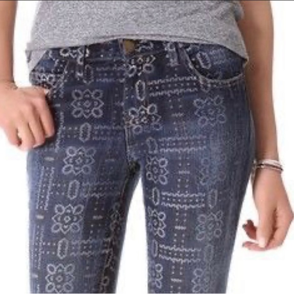 NWOT 💙 Current/Elliott stiletto bandana jeans - Size 30 - Picture 10 of 10